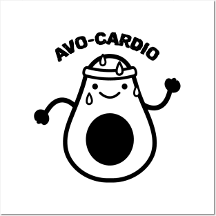 Avo-Cardio Funny Cute Food Cute Posters and Art